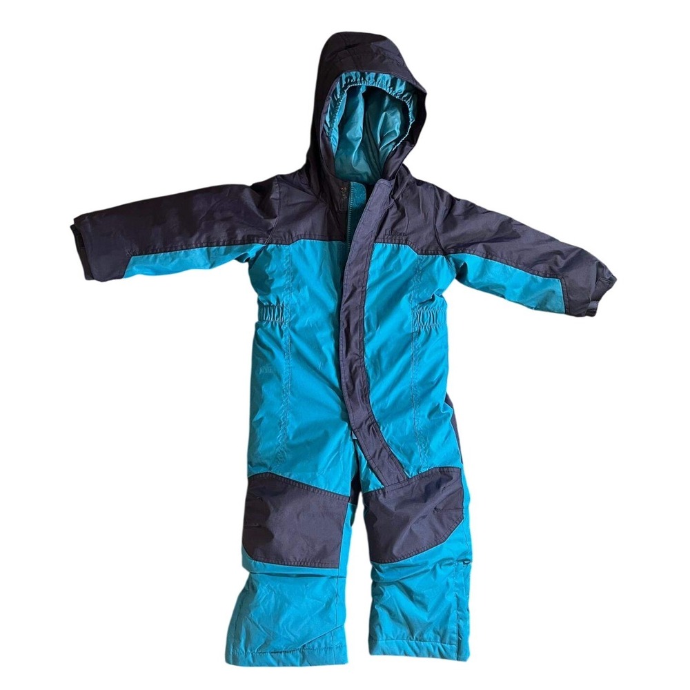 L.L.Bean Cold Buster Snowsuit 3T Teal Navy One Piece Waterproof Unisex Insulated